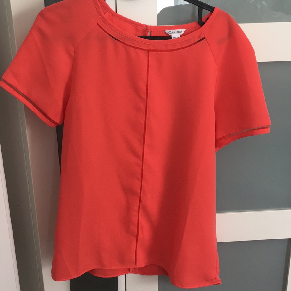 Calvin Klein coral blouse XS/TP